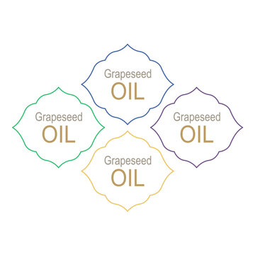 Grapeseed Oil Labels Set For Bio Shop