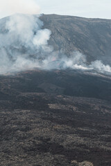 Volcanic Landscape with Smoke – Dramatic Nature Scenery