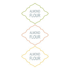 Almond Flour Labels isolated On White