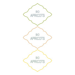 Bio Apricots Labels isolated On White