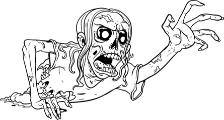 Zombie coloring pages for kids