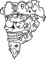 Zombie sailor coloring pages for adult