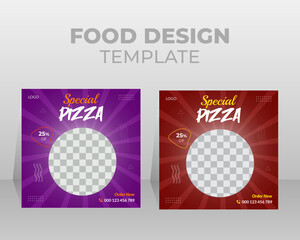 Food design template. Suitable for Social Media Post Restaurant and culinary Promotion, modern business flyer vector, promotion 