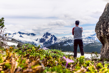 Hike to the Overlord Glacier lookout point near Whistler in Canada
