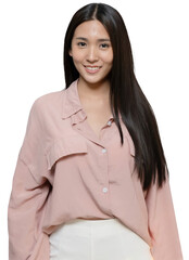 asian woman with long straight hair