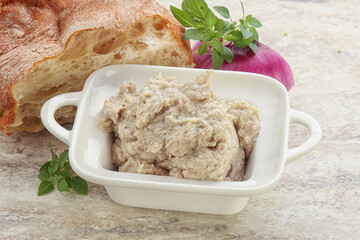 Jewish traditional cuisine herring mousse Forsmak
