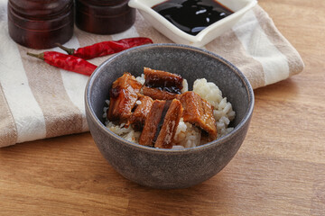 Roasred eel with steamed rice