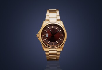 Luxury watch concept. Gold watch. Women watch. Female watch.