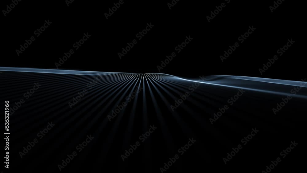Wall mural seamless wavy lines animation on clean black backgrounds. endless loop.