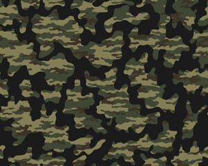 Fototapeta premium Army camouflage background, vector seamless texture, disguise pattern, modern illustration.