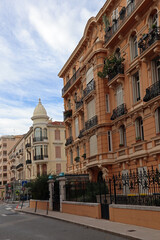 Fototapeta na wymiar Monaco, Monaco - 02.10.2022: Beautiful facades of the Principality of Monaco
