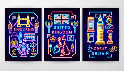 Great Britain Flyer Concepts. Vector Illustration of National Promotion.