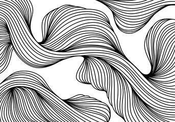 Abstraction with lines. Background with waves on a white background.