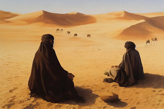 An old Bedouin, Karam Hatem al Tai is sitting