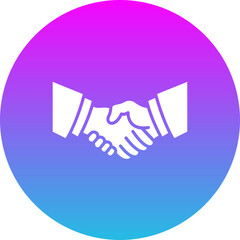 Obraz premium Handshake Gradient Circle Glyph Inverted Icon