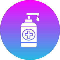 Hand Sanitizer Gradient Circle Glyph Inverted Icon