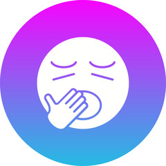 Yawn Gradient Circle Glyph Inverted Icon
