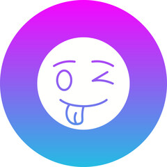 Obraz premium Crazy Gradient Circle Glyph Inverted Icon