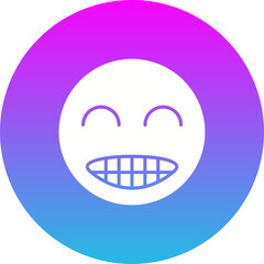 Grinning Gradient Circle Glyph Inverted Icon