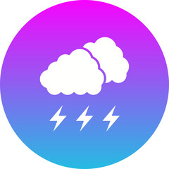 Thunder Gradient Circle Glyph Inverted Icon