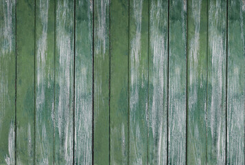 Fototapeta na wymiar Old green wood texture to use background