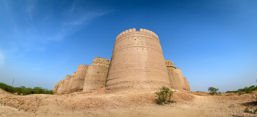 Derawar fort is located in Cholistan desert near Bahwalpur city, Pakistan.