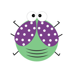 Colorful cute bugs. Vector illustration for prints and cards, clothes, covers, design for children and various decor.