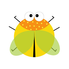 Colorful cute bugs. Vector illustration for prints and cards, clothes, covers, design for children and various decor.