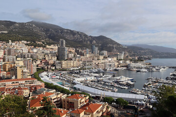 Monaco, Monaco - 02.10.2022: Morning in the port of Monaco, the last day of the Monaco Yacht Show