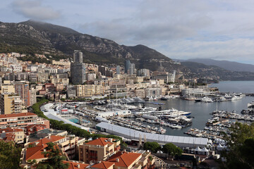 Obraz premium Monaco, Monaco - 02.10.2022: Morning in the port of Monaco, the last day of the Monaco Yacht Show