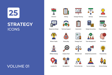 Strategy icons collection.