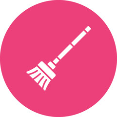 Broom Multicolor Circle Glyph Inverted Icon