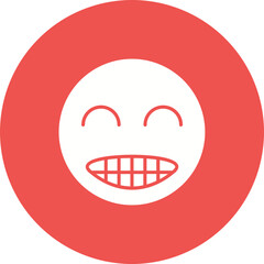 Grinning Multicolor Circle Glyph Inverted Icon