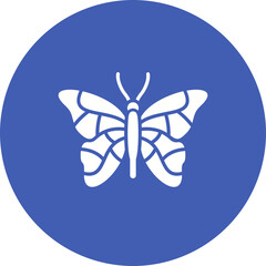 Butterfly Multicolor Circle Glyph Inverted Icon