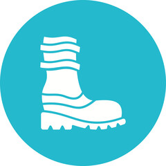 Rain Boots Multicolor Circle Glyph Inverted Icon