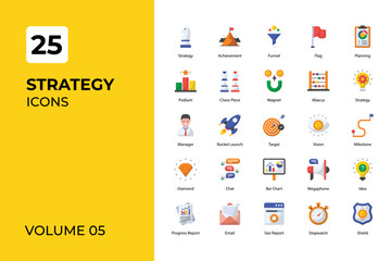 Strategy icons collection.