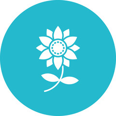 Sunflower Multicolor Circle Glyph Inverted Icon