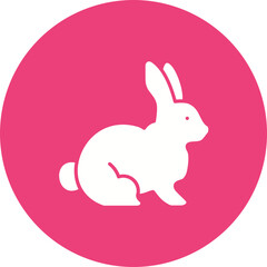 Fototapeta premium Rabbit Multicolor Circle Glyph Inverted Icon