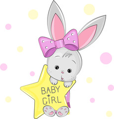 cute bunny girl with a star