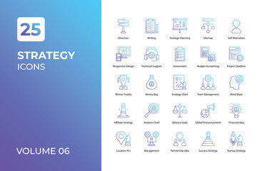 Strategy icons collection.