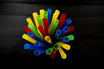 colorful plastic straws