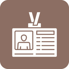 Id Card Multicolor Round Corner Glyph Inverted Icon