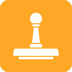 Stamp Multicolor Round Corner Glyph Inverted Icon