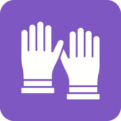Cleaning Gloves Multicolor Round Corner Glyph Inverted Icon