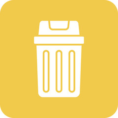 Trash Bin Multicolor Round Corner Glyph Inverted Icon