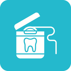 Dental Floss Multicolor Round Corner Glyph Inverted Icon