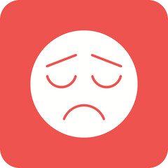 Obraz premium Frown Multicolor Round Corner Glyph Inverted Icon