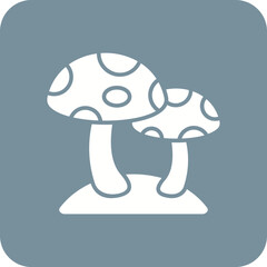 Mushroom Multicolor Round Corner Glyph Inverted Icon