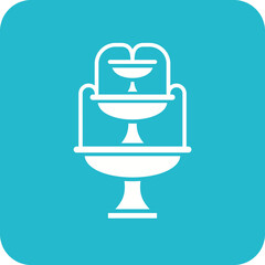 Fountain Multicolor Round Corner Glyph Inverted Icon