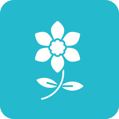 Daffodil Multicolor Round Corner Glyph Inverted Icon